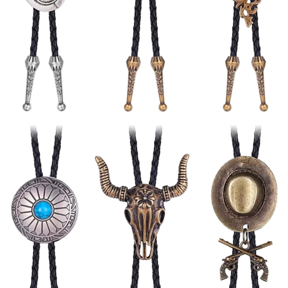 COPY - New Set of 6 Western And Native American style Bolo ties 39" wolf, bull …